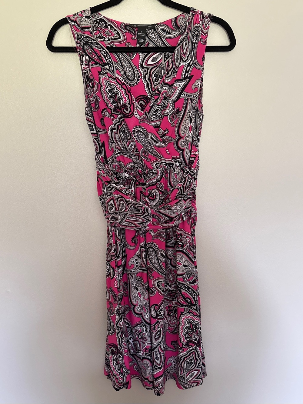 INC International Concepts Pink Black White Paisley Sleeveless Mini Dress Size M